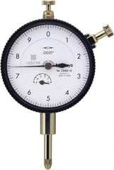 Mitutoyo - 0.5" Range, 0-10 Dial Reading, 0.0001" Graduation Dial Drop Indicator - 57mm Dial, 0.01" Range per Revolution, 0.0008" Accuracy, Includes NIST Traceability Certification - Eagle Tool & Supply