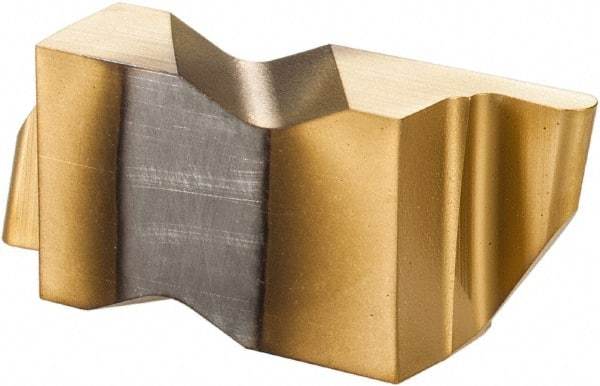 Hertel - 3031IR Grade HC335, 1.57mm Cutting Width Carbide Grooving Insert - 3.18mm Max Depth of Cut, Right Hand, 0.78mm Corner Radius, TiN Finish - Eagle Tool & Supply