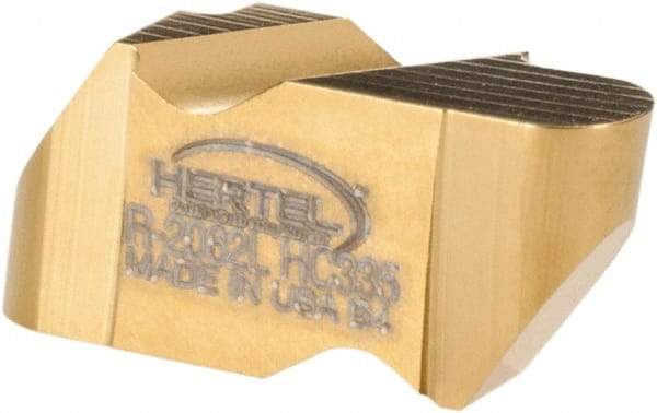 Hertel - 2062IR Grade HC335, 3.18mm Cutting Width Carbide Grooving Insert - 2.79mm Max Depth of Cut, Left Hand, 1.57mm Corner Radius, TiN Finish - Eagle Tool & Supply