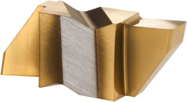Hertel - 4189IGP Grade HC120, 4.8mm Cutting Width Carbide Grooving Insert - 4.57mm Max Depth of Cut, Right Hand, TiN Finish - Eagle Tool & Supply