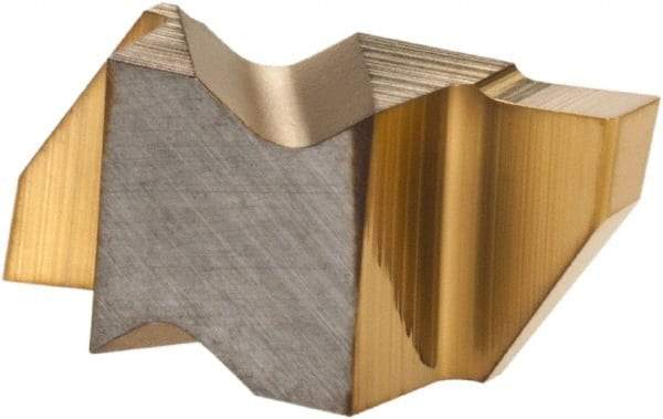Hertel - 2062IGP Grade HC120, 1.57mm Cutting Width Carbide Grooving Insert - 2.79mm Max Depth of Cut, Right Hand, TiN Finish - Eagle Tool & Supply
