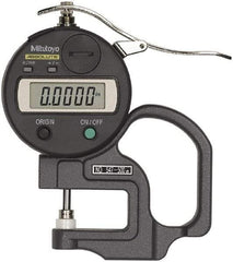Mitutoyo - 0.47" Measurement, 0.01mm Resolution Electronic Thickness Gage - Accurate up to 0.001" - Eagle Tool & Supply