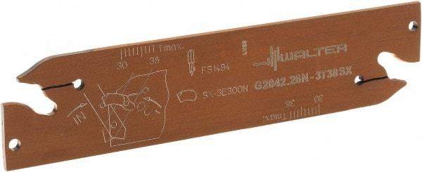 Walter - 1.0236" Blade Height, 5.9055" OAL, Neutral Cut, Double End Indexable Cut-Off Blade - 38mm Max Depth of Cut, G2042 N Blade - Eagle Tool & Supply