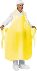PolyConversions - 35" Wide x 55" Long x 8 mil Thick Chemical Resistant Bib Apron - Polyolefin, Yellow, Waterproof, Resists Chemicals, Fats, Oils, Dry Particles, Liquid Splashes - Eagle Tool & Supply