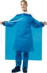 PolyConversions - 35" Wide x 45" Long x 6 mil Thick Chemical Resistant Bib Apron - Polyolefin, Blue, Waterproof, Resists Chemicals, Fats, Oils, Dry Particles, Liquid Splashes - Eagle Tool & Supply