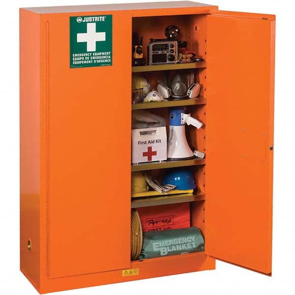 Justrite - Empty First Aid Cabinets & Cases Type: Emergency Preparedness Storage Cabinet Height (Inch): 65 - Eagle Tool & Supply