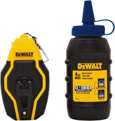 DeWALT - 30' Long Reel & Chalk Set - Blue, Includes 4 oz Blue Chalk - Eagle Tool & Supply