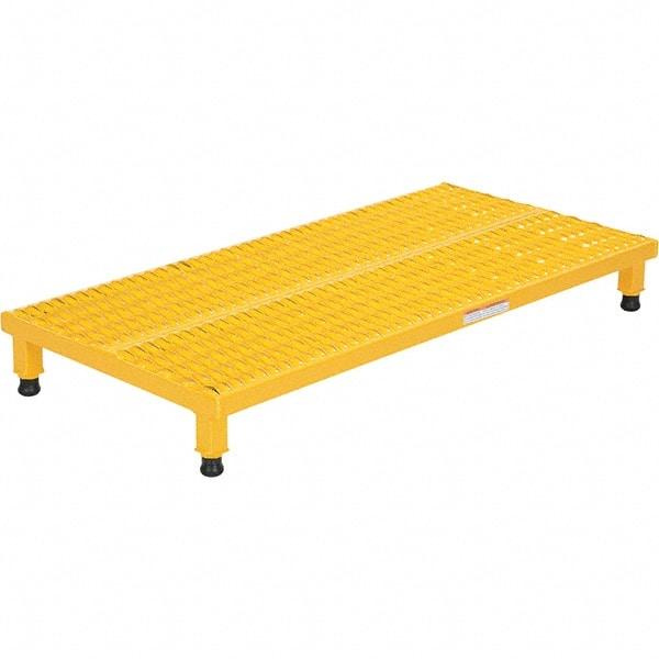 Vestil - 5" High x 24" Wide x 48" Deep, Yellow Step Stand - Steel, 500 Lb Capacity - Eagle Tool & Supply