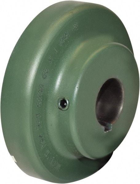 TB Wood's - 1-1/2" Max Bore Diam, 3/8" x 3/16" Keyway Width x Depth, 6-3/8" Hub, 9 Flexible Coupling Flange - 6-3/8" OD, 2-13/32" OAL, Cast Iron, Type S - Eagle Tool & Supply