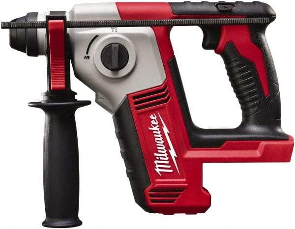 Milwaukee Tool - 18 Volt SDS Plus Chuck Cordless Rotary Hammer - 0 to 7,000 BPM, 0 to 1,300 RPM, Reversible - Eagle Tool & Supply