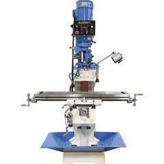 Summit - 9" Table Width x 49" Table Length, Electronic Variable Speed Control, 3 Phase Knee Milling Machine - R8 Spindle Taper, 3 hp - Eagle Tool & Supply