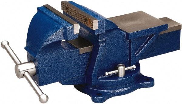 Wilton - 5" Jaw Width, 5" Opening Capacity, 2-1/2" Throat Depth, Steel Swivel Bench Vise - Bolt Down Base Attachment - Eagle Tool & Supply