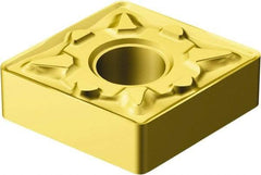 Sandvik Coromant - CNMG322 MM Grade 2025 Carbide Turning Insert - TiCN/Al2O3/TiN Finish, 80° Diamond, 3/8" Inscr Circle, 1/8" Thick, 1/32" Corner Radius - Eagle Tool & Supply