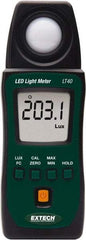 Extech - AAA Batteries, 40,000 FC, LCD Display, Color Corrected Photodiode, Light Meter - 3 Accuracy, Compatible with LED Lighting - Eagle Tool & Supply