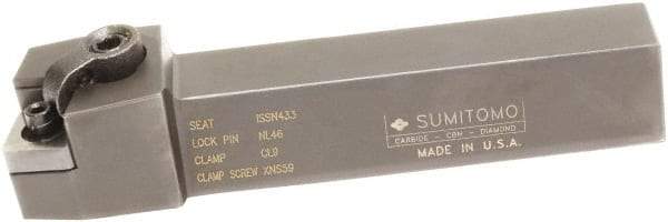 Sumitomo - MSRN, Right Hand Cut, 15° Lead Angle, 1-1/4" Shank Height x 1-1/4" Shank Width, Positive Rake Indexable Turning Toolholder - 6" OAL, SNMG 543 Insert Compatibility, Series Multi-Option - Eagle Tool & Supply