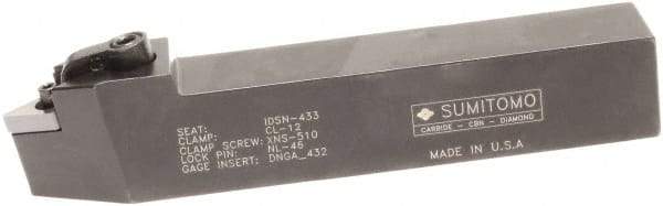 Sumitomo - MDPN, Neutral Cut, 27.5° Lead Angle, 1" Shank Height x 1" Shank Width, Negative Rake Indexable Turning Toolholder - 6" OAL, DNMG 432 Insert Compatibility, Series Multi-Option - Eagle Tool & Supply