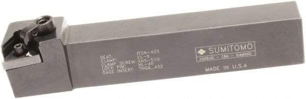 Sumitomo - MTGN, Right Hand Cut, 0° Lead Angle, 1" Shank Height x 1" Shank Width, Negative Rake Indexable Turning Toolholder - 6" OAL, TNMG 432 Insert Compatibility, Series Multi-Option - Eagle Tool & Supply