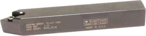 Sumitomo - SDPC, Neutral Cut, 27.5° Lead Angle, 5/8" Shank Height x 5/8" Shank Width, Positive Rake Indexable Turning Toolholder - 6" OAL, DCMT 32.52 Insert Compatibility, Series Screw Lock - Eagle Tool & Supply