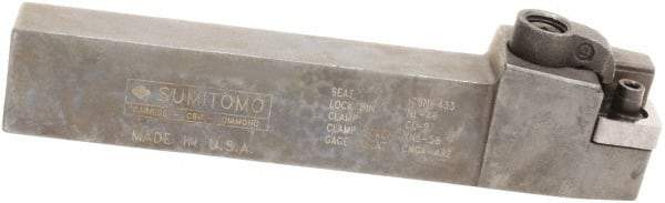 Sumitomo - MCRN, Left Hand Cut, 15° Lead Angle, 3/4" Shank Height x 3/4" Shank Width, Positive Rake Indexable Turning Toolholder - 4-1/2" OAL, CNMG 432 Insert Compatibility, Series Multi-Option - Eagle Tool & Supply