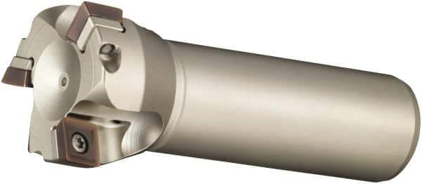 Sumitomo - 80mm Cut Diam, 32mm Shank Diam, 120mm OAL, Indexable Square Shoulder End Mill - SOMT Inserts, Cylindrical Shank, 90° Lead Angle, Through Coolant, Series WaveMill - Eagle Tool & Supply