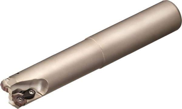 Sumitomo - 1-1/4" Cut Diam, 1-1/4" Shank Diam, Weldon Shank Indexable High-Feed End Mill - Screw & Clamp Holding Method, WDMT Insert, Through Coolant - Eagle Tool & Supply