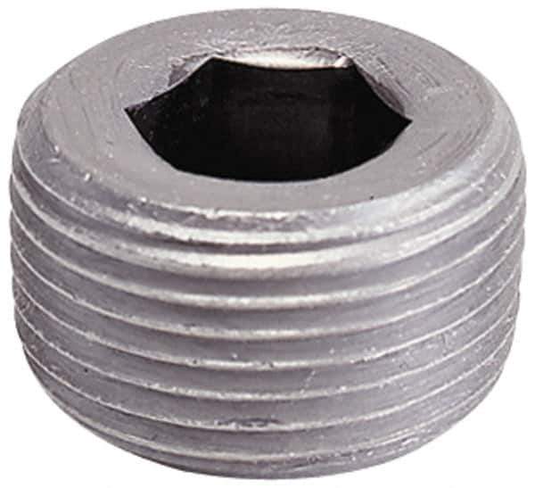 Value Collection - 1/16-27, 1/4" OAL, Alloy Steel Socket Pressure Plug - Uncoated, 7/8" Taper per Foot, 9/64" Hex Key - Eagle Tool & Supply