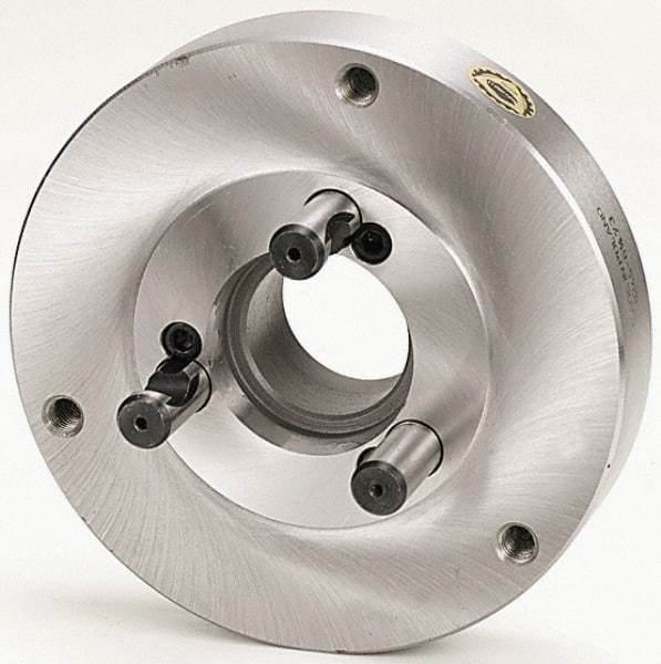 Buck Chuck Company - Adapter Back Plate for 12" Diam Self Centering Lathe Chucks - A1/A2-8 Mount, 2" Through Hole Diam, 10.221mm ID, 12.6" OD, 0.989" Flange Height, Steel - Eagle Tool & Supply