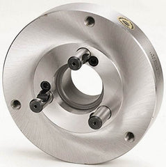 Buck Chuck Company - Adapter Back Plate for 12" Diam Self Centering Lathe Chucks - A1/A2-8 Mount, 2" Through Hole Diam, 10.221mm ID, 12.6" OD, 0.989" Flange Height, Steel - Eagle Tool & Supply