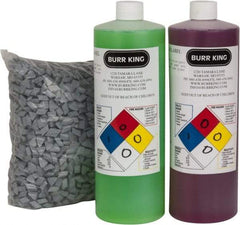 Burr King - Ceramic Carrier, Ceramic Abrasive, Polishing Tumbling Media - Triangle Shape - Eagle Tool & Supply