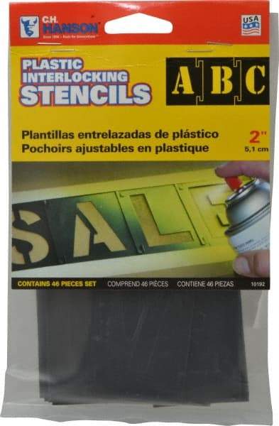 C.H. Hanson - 2 Inch Characters, PVC Plastic Stencil Set - 46 Pieces - Eagle Tool & Supply