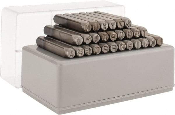 C.H. Hanson - 27 Piece, 1/4" Character Steel Stamp Set - Letters, Standard - Eagle Tool & Supply