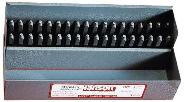 C.H. Hanson - 36 Piece, 5/16" Character Steel Stamp Set - Letters & Figures, Heavy Duty - Eagle Tool & Supply