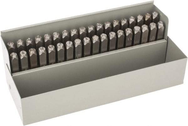 C.H. Hanson - 36 Piece, 1/4" Character Steel Stamp Set - Letters & Figures, Standard - Eagle Tool & Supply