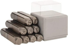 C.H. Hanson - 9 Piece, 3/8" Character Steel Stamp Set - Figures, Heavy Duty - Eagle Tool & Supply