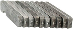 C.H. Hanson - 10 Piece, 1/16 Inch Character, Steel Type Set - 10 Character Capacity, 0-9 Content - Eagle Tool & Supply