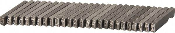 C.H. Hanson - 26 Piece, 1/8 Inch Character, Steel Type Set - 8 Character Capacity, A-Z Content - Eagle Tool & Supply