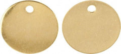 C.H. Hanson - 1-1/2 Inch Diameter, Round, Brass Blank Metal Tag - Blank Metal Check - Eagle Tool & Supply