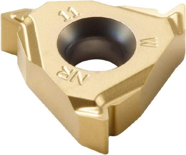 Seco - 16NR Internal Right Hand 14 Whitworth Laydown Threading Insert - Grade CP500, TiAlN/TiN Coated Carbide, 9.53mm Inscribed Circle - Eagle Tool & Supply