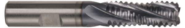 Hertel - 2" Diam, Coarse Pitch, 4" LOC, 8 Flute Cobalt Roughing Square End Mill - TiAlN Finish, 7-3/4" OAL, 2" Shank Diam, Single End, 30° Helix - Eagle Tool & Supply