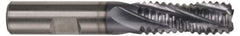 Hertel - 2" Diam, Coarse Pitch, 4" LOC, 8 Flute Cobalt Roughing Square End Mill - TiAlN Finish, 7-3/4" OAL, 2" Shank Diam, Single End, 30° Helix - Eagle Tool & Supply