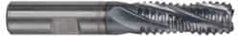 Niagara Cutter - 7/8" Diam, Coarse Pitch, 3-1/2" LOC, 5 Flute Cobalt Roughing Square End Mill - TiCN Finish, 5-3/4" OAL, 3/4" Shank Diam, Single End, Centercutting, 30° Helix - Eagle Tool & Supply