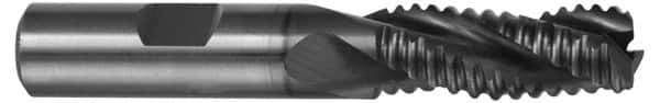 Hertel - 3/4" Diam, Coarse Pitch, 1-5/8" LOC, 3 Flute Cobalt Roughing Square End Mill - TiCN Finish, 4" OAL, 3/4" Shank Diam, Single End, Centercutting, 37° Helix - Eagle Tool & Supply