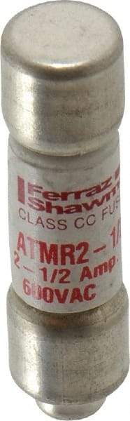 Ferraz Shawmut - 600 VAC/VDC, 2.5 Amp, Fast-Acting General Purpose Fuse - Clip Mount, 1-1/2" OAL, 100 at DC, 200 at AC kA Rating, 13/32" Diam - Eagle Tool & Supply