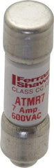 Ferraz Shawmut - 600 VAC/VDC, 7 Amp, Fast-Acting General Purpose Fuse - Clip Mount, 1-1/2" OAL, 100 at DC, 200 at AC kA Rating, 13/32" Diam - Eagle Tool & Supply