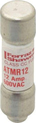 Ferraz Shawmut - 600 VAC/VDC, 12 Amp, Fast-Acting General Purpose Fuse - Clip Mount, 1-1/2" OAL, 100 at DC, 200 at AC kA Rating, 13/32" Diam - Eagle Tool & Supply