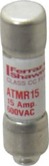 Ferraz Shawmut - 600 VAC/VDC, 15 Amp, Fast-Acting General Purpose Fuse - Clip Mount, 1-1/2" OAL, 100 at DC, 200 at AC kA Rating, 13/32" Diam - Eagle Tool & Supply