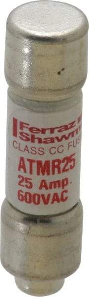 Ferraz Shawmut - 600 VAC/VDC, 25 Amp, Fast-Acting General Purpose Fuse - Clip Mount, 1-1/2" OAL, 100 at DC, 200 at AC kA Rating, 13/32" Diam - Eagle Tool & Supply