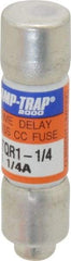 Ferraz Shawmut - 300 VDC, 600 VAC, 1.25 Amp, Time Delay General Purpose Fuse - Clip Mount, 1-1/2" OAL, 100 at DC, 200 at AC kA Rating, 13/32" Diam - Eagle Tool & Supply