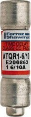 Ferraz Shawmut - 300 VDC, 600 VAC, 1.6 Amp, Time Delay General Purpose Fuse - Clip Mount, 1-1/2" OAL, 100 at DC, 200 at AC kA Rating, 13/32" Diam - Eagle Tool & Supply