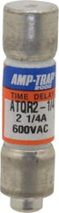 Ferraz Shawmut - 300 VDC, 600 VAC, 2.25 Amp, Time Delay General Purpose Fuse - Clip Mount, 1-1/2" OAL, 100 at DC, 200 at AC kA Rating, 13/32" Diam - Eagle Tool & Supply